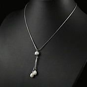 bianco 3,5 - 4mm un ciondolo con perla da 17 "a catena in argento sterling