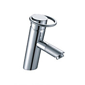 Contemporary Brass Bathroom Sink Faucet - Chrome Finish