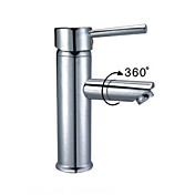Chrome Finish Solid Brass Bathroom Sink Faucet with Revolvable Spout