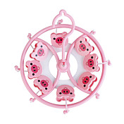 Cute Piggy Plastic Clothes Peg Hanger (8-Clip)