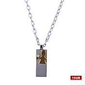 de acero inoxidable USB 2.0 flash llavero disco (16gb)