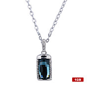 1GB Crystal Sapphire Style USB Flash Drive Necklace (Blue)