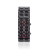 72-LED Red Light Matrix Leather Watch/Wristwatch (Black)