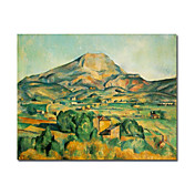 håndmalte oljemaleri Mont Sainte-Victoire av Paul Cézanne med utstrakte ramme
