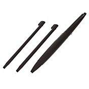 stylets de remplacement de style + stylo à bille stylet fixé pour ll DSI - noir (pack de 3 pièces)