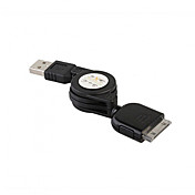 versenkbaren USB-Datenkabel + Ladekabel für alle iPod / iPhone (70cm-Kabel) (hf180)