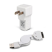Universal USB/AC/Car Charger Adapter for Apple iPhone3G/iPhone 4G (US Plug/100~240V)