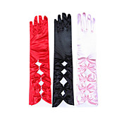 Satin Fingertips Elbow Length Wedding Gloves