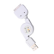 intrekbare USB-kabel voor iPhone / iPod (wit)