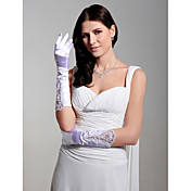 dedos de cetim luvas cotovelo bridal comprimento