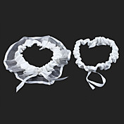2-Piece Organza With Satin Ribbons Wedding Garters In White