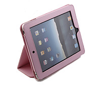 Estuche Duro de Cuero PU + Soporte para el Apple iPad - Rosado