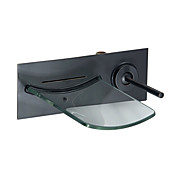 Oil Rubbed Bronze Waterfall Bathroom Sink Faucet (Wall Mount)