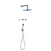Contemporary Shower Faucet with 8 inch Shower Head + Hand Shower