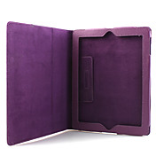litchi grain style pu lederen case en staan ​​voor Apple iPad 2 (paars)