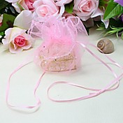 or sac teintée faveur filigrane métallique avec un arc en organza (jeu de 12)