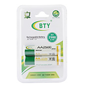bty 2500mAh AA Ni-MH batería recargable (2-pack)