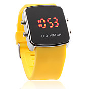 banda di silicone moderni uomini donne unisex gelatina sport stile portato orologio da polso - giallo