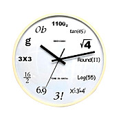 Mathematical Symbols Pattern Wooden Analog Wall Clock