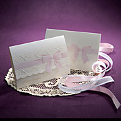 Pink Ribbon geprägte Hochzeitseinladung (set of 50)