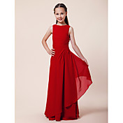 Sheath/Column Bateau Floor-length Chiffon Junior Bridesmaid Dress