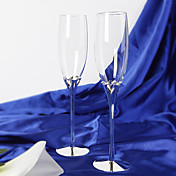 Stylized Heart Toasting Flutes