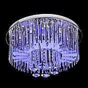 Artistic 9-Light Crystal Drop Flush Mount in Sylinder Style