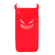 demônio caso gel de sílica protetora para iphone4 - vermelho