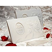 elegante diseño en relieve rosa tríptico de invitación de boda (juego de 50)