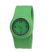 impermeable cinta de cuarzo de los niños reloj pulsera con la banda verde