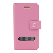 Beschermend PU-Leren Hoesje Voor iPhone 4 (roze)