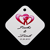 Personalized Favor Tags - Pink Twined Hearts (set of 36)