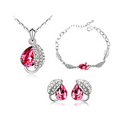 Fashion Crystal With Platinum Plated Jewelry Set, Including Necklace, Earrings