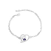 Chic Ladies'/Child's Crystal Charm Bracelet In Silver Alloy