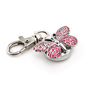 mooie vlinder pc quartz sleutelhanger horloge (roze)