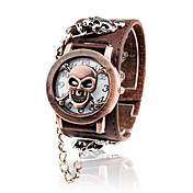 Militär Kaffee Lederband Quarz-Armbanduhr mit abnehmbaren Fall