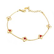 Ladies'/ Child's Crystal Bangles & Cuffs Bracelet In Gold Alloy
