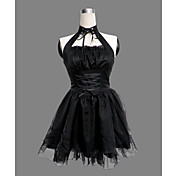ærmeløs knælang sort bomuld polyester Lolita tøj