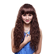 capless extra longa alto grau de qualidade sintético marrom peruca de cabelo crespo linda