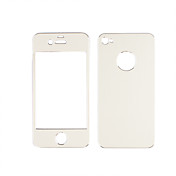 премии алюминиевой передней и обратно наклейки для iphone 4 (серебро)