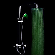 Farbwechsel LED Dusche Wasserhahn mit 8-Zoll-Duschkopf + Handbrause