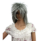 Capless Short High Temperature Wire Silver Gray Afro Costume Party Wig