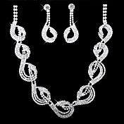 chic cubic zirconia brude halskjede og øredobb sett