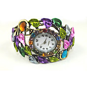 Elegant Quartz Movement Round Shape With Cubic Zirconia Bracelet Watch