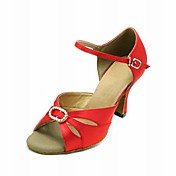 High Quality Peep Toe Satin Upper Dance Shoes Ballroom Latin Shoes for Women More Colors