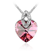 Crystal Hearts Happy Necklace