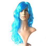 Capless Long 100% Kasi Fiber Light Blue Costume Party Wig