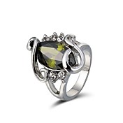 nydelig 18k hvitt gull belagt cubic zirconia ring