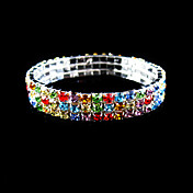 Three Layers Ladies' Rhinestone Wedding Tennis In Silver Alloy