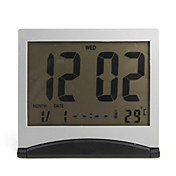 flip-up lcd reloj despertador digital calendario termómetro